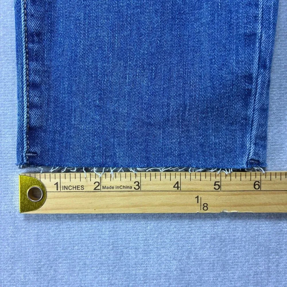 a.n.a. Jeans Womens 16 Tall High Rise Skinny Distressed Raw Hem Button Fly NWT